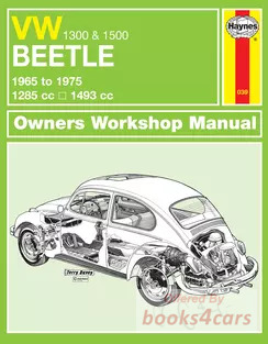 view cover of 1965-1975 VW Volkswagen Beetle 1300 1500 service Manual by Haynes