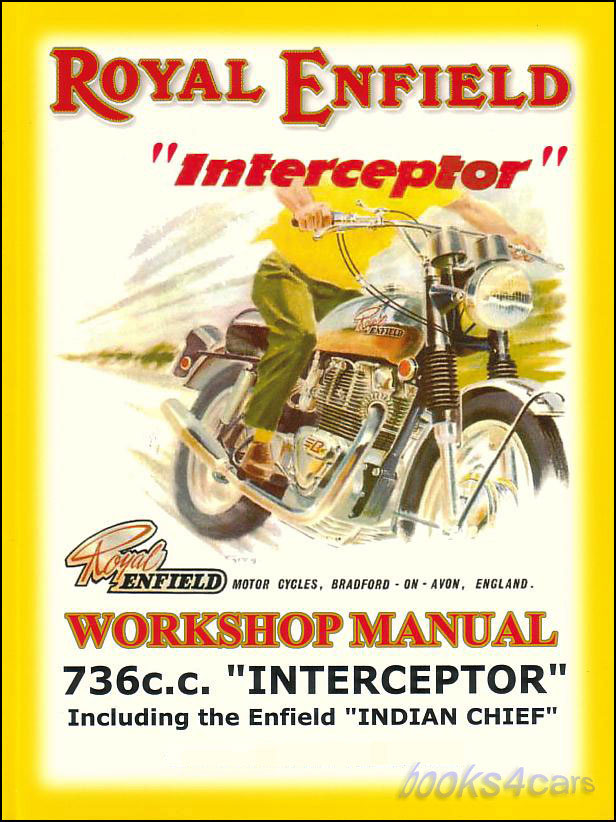 view cover of 1965-1967 Shop service repair Manual 60 pages by Royal Enfield 736 cc Interceptor 1965-67 Indian Chief