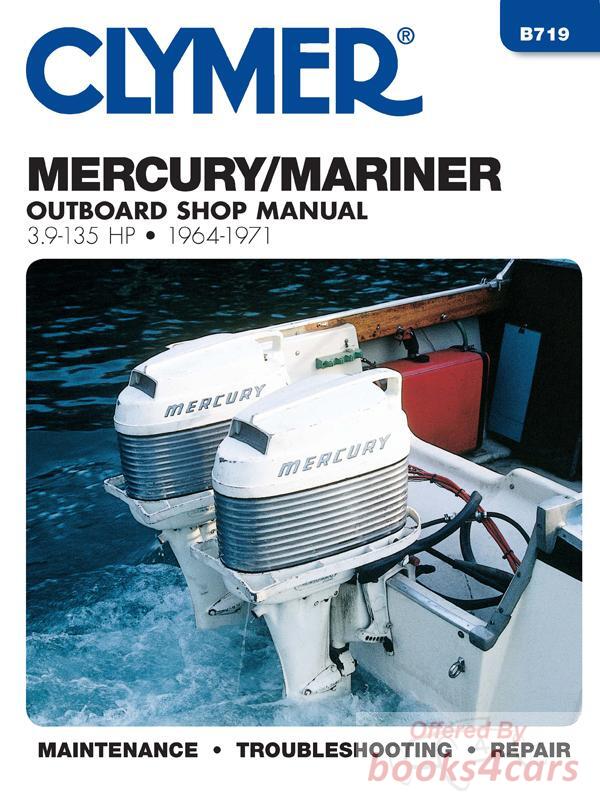 view cover of 1964-1971 3.9 135 hp Outboards Marine Shop Service Repair Manual, 296 pages by Clymer for Mercury