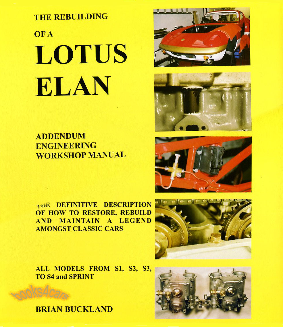 view cover of 1962-1973 Rebuilding of a Lotus Elan by Brian Buckland excellent companion restoration guide to Shop Manual