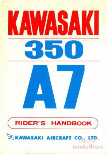 view cover of 1967 Kawasaki 350cc A7 Owners Instruction Manual Handbook