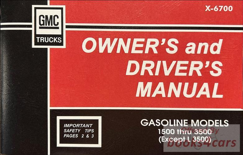 view cover of 1967 gasoline Models 1500-3500 Owners Manual by GMC, 64 pages