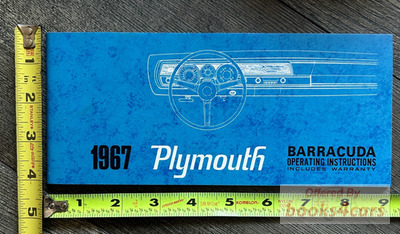 view cover of 1967 Barracuda Owners Manual by Plymouth