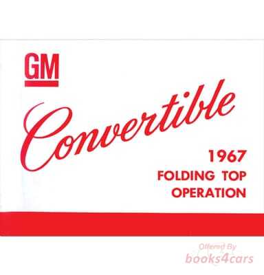 view cover of 1967 Convertible Top Owners manual by GM