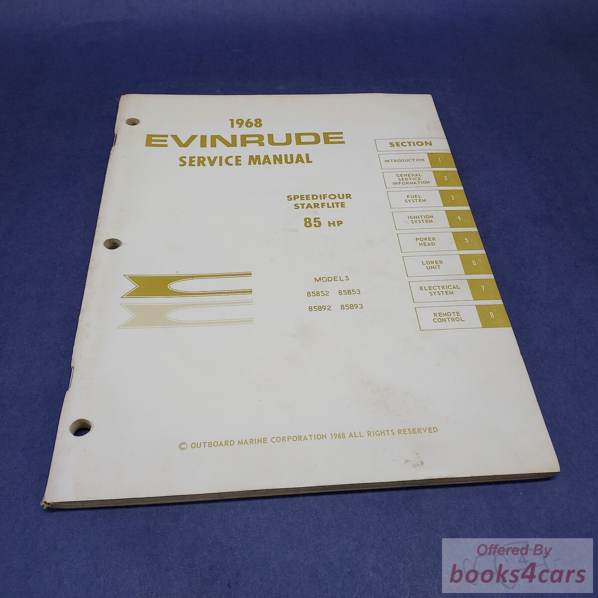 view cover of 1968 85HP Speedifour Starflite Shop Service Repair Manual by Evinrude