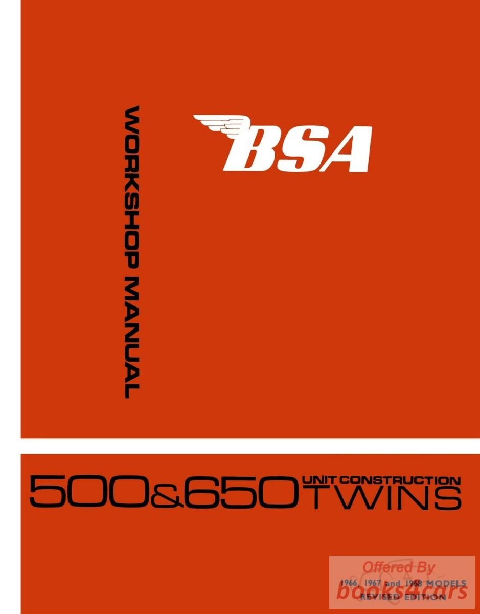 view cover of 1968 Shop Manual by BSA for A50/A65 A50 A65 1968