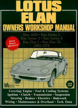 view cover of 1962-1974 Lotus Elan Workshop Manual by Autobooks, 168 pages.