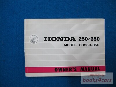 view cover of 1968 Honda CB250 CB350 Owners Instruction Manual Handbook