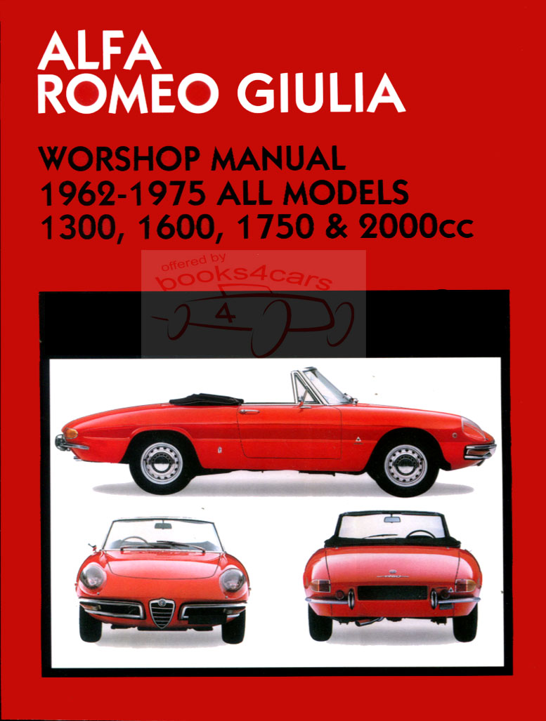 view cover of 1966-1983 Shop Service Repair Manual 338 pages by Clymer for Alfa Romeo Spider GTV Super Berlina Junior 2000 1750 1600 1300 105 115