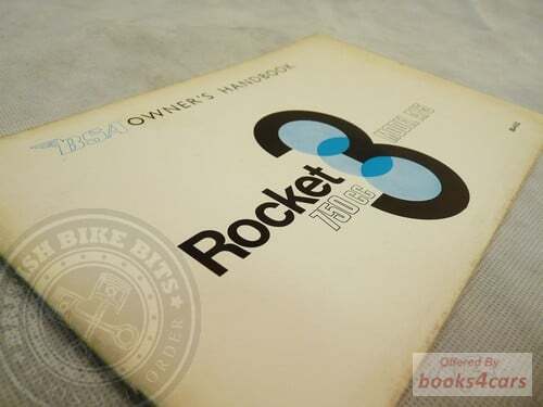 view cover of Owners Manual Handbook for A75 Rocket 3 1969