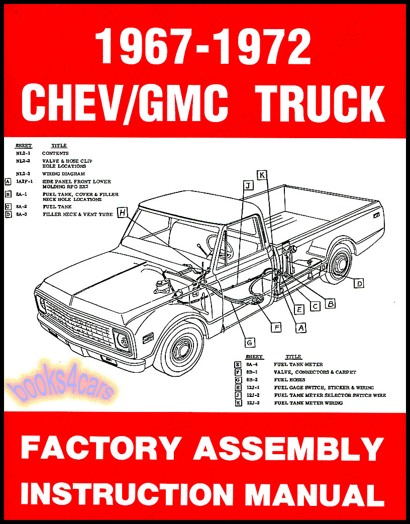 view cover of 1967-1972 factory Assembly manual over 1,000 pages for Chevy & GMC pickup Suburban Blazer trucks by Chevrolet