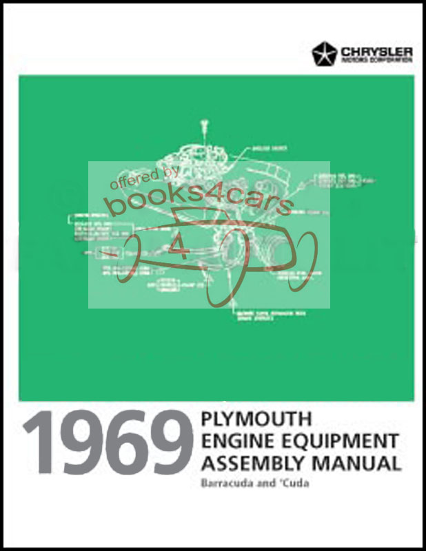 view cover of 1969 Engine Equipment Assembly Manual for Plymouth Barracuda 74 pages