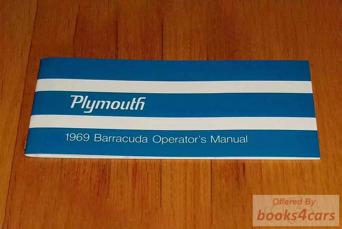 view cover of 1969 Barracuda Owners Manual by Plymouth