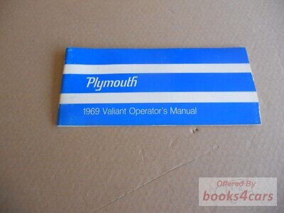view cover of 1969 Valiant Owners Manual by Plymouth