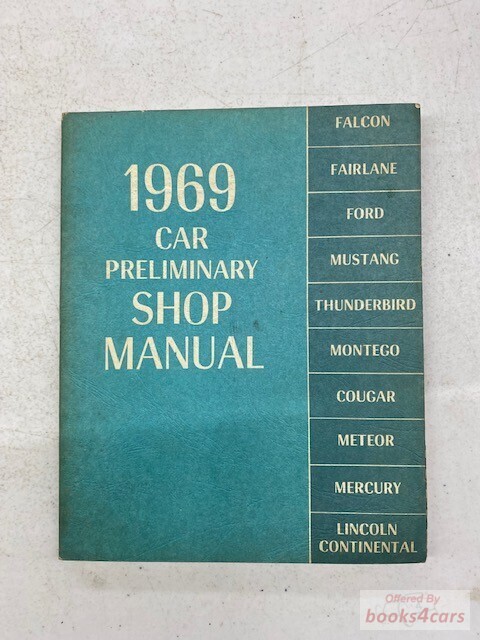 view cover of 1969 Car Preliminary Shop Manual by Ford