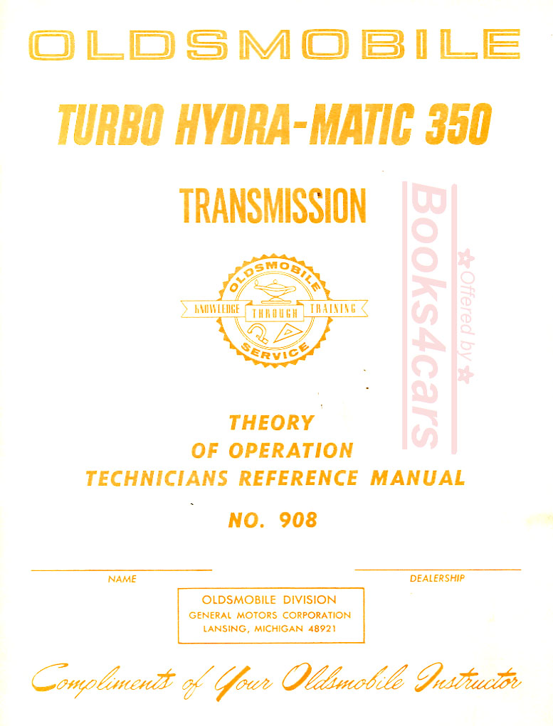 view cover of 1969 Turbo Hydra-Matic 350 Transmission Training manual by Oldsmobile
