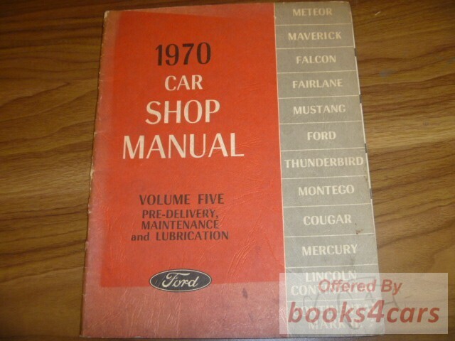 view cover of 1970 Pre-delivery maintenance and lubrication shop service repair manual for Ford car, Volume 5