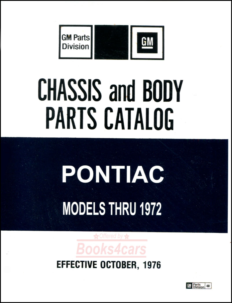 view cover of 1965-1972 parts & Illustrations manual by Pontiac: 2,000 pages covering all GTO Tempest Bonneville Grand Prix Firebird & more...
