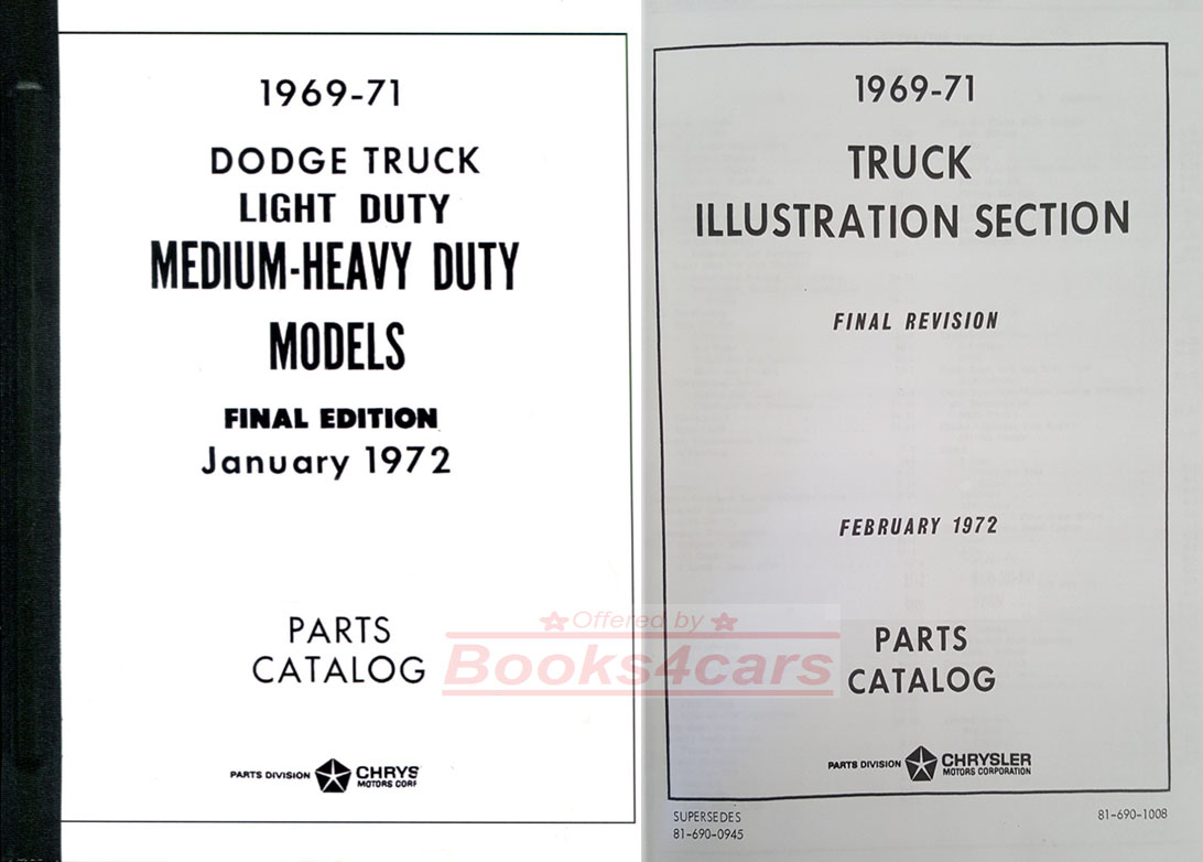 view cover of 1969-1971 truck parts book by Dodge truck