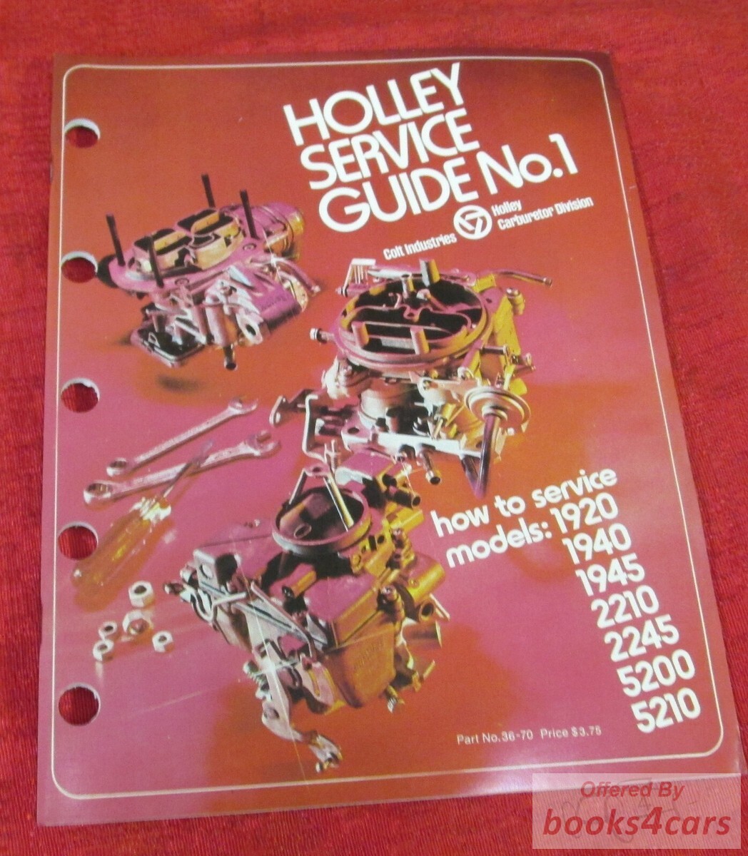 view cover of Holley Carburetor Service Guide No. 1 covers models: 1920, 1945, 2210, 2245, 5200, 5210