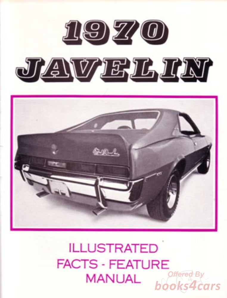 view cover of 1970 Javelin facts & features manual for AMC Javelin