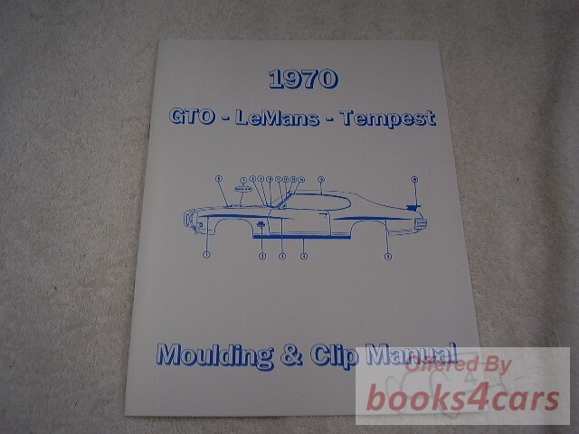 view cover of 1970 GTO LeMans Tempest Moulding & clip manual for Pontiac Moldings