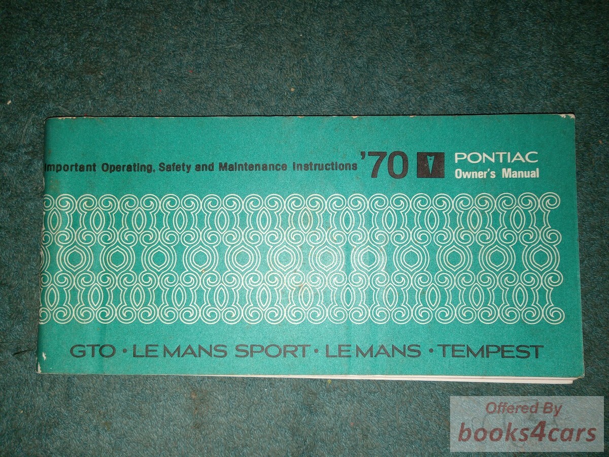 view cover of 1970 GTO LeMans owners manual by Pontiac