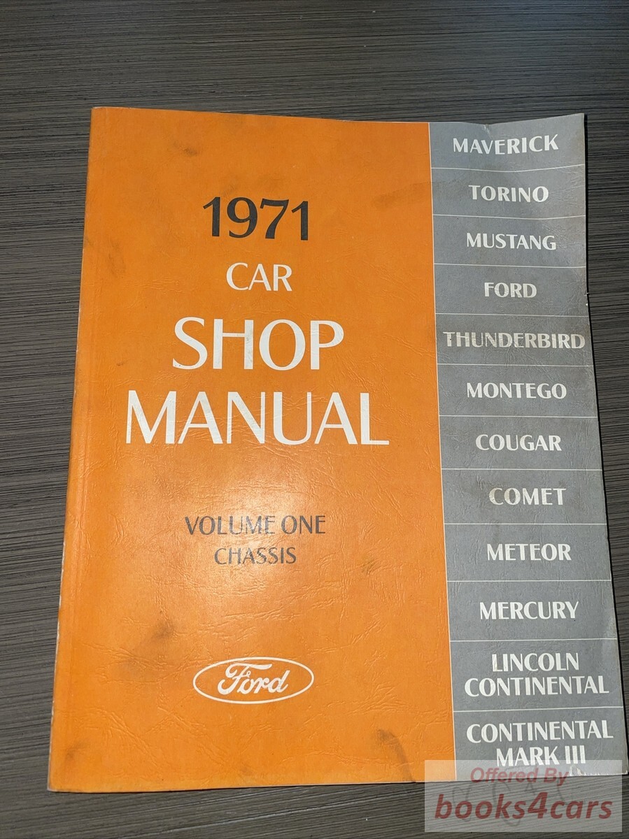 view cover of 1971 Car Shop Manual, Vol. 1 Chassis
