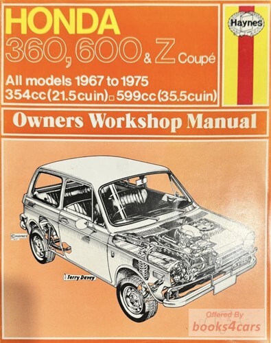 view cover of 1967-1975 Honda 360 600 & Z Coupe Service Manual by Haynes's