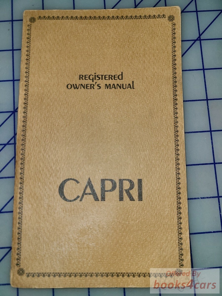 view cover of 1971 Capri Owners Manual by Mercury.