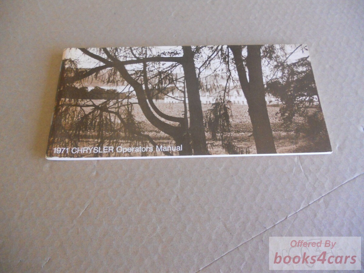 view cover of 1971 Owners Manual by Chrysler.