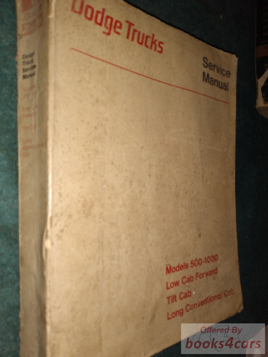 view cover of 1971-1974 500-1000 Shop Service Manual by Dodge truck for Low Cab Forward Tilt Cab Long Conventional Cab