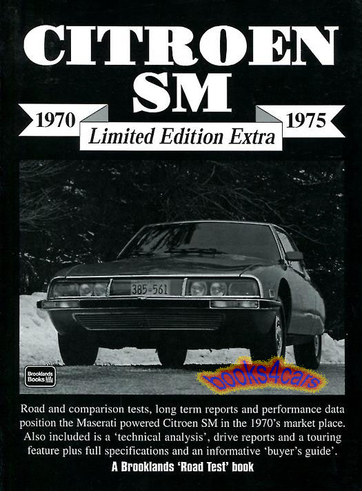 view cover of 1970-1975 SM Portfolio of articles compiles into 136 page book form by Brooklands about the Citroen Maserati