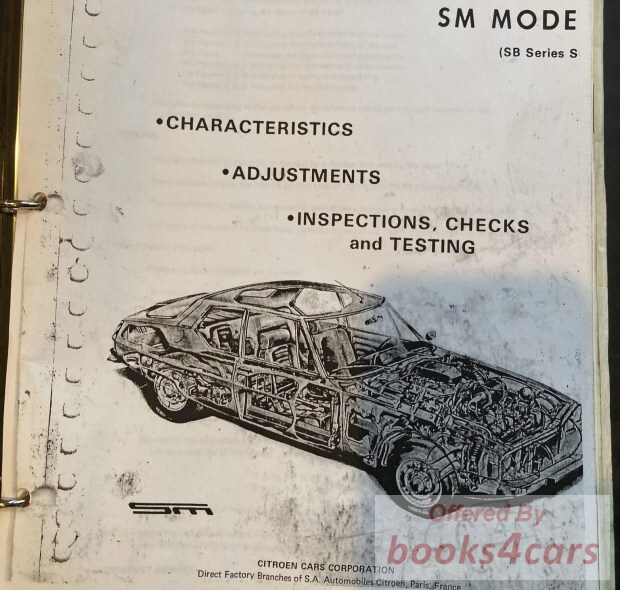 view cover of SM Shop Manual Characteristics Adjustments Inspections Checks & Testing by Citroen