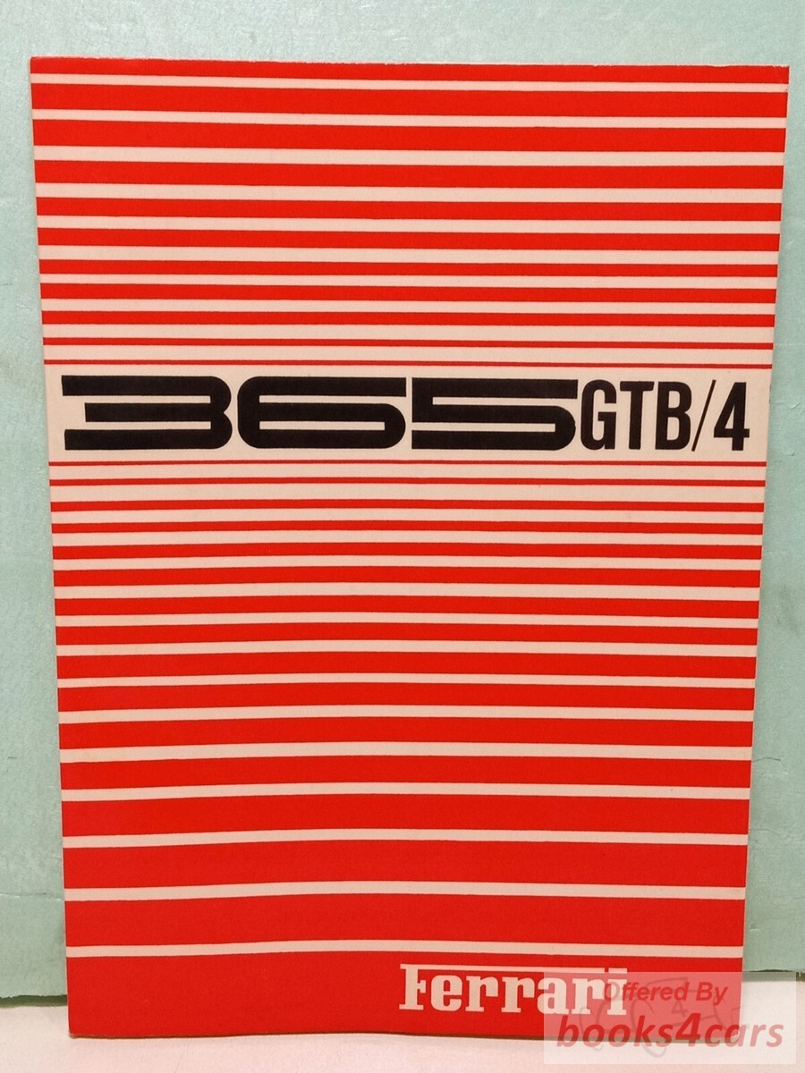 view cover of Owners Manual by Ferrari for 365GTB/4 Daytona