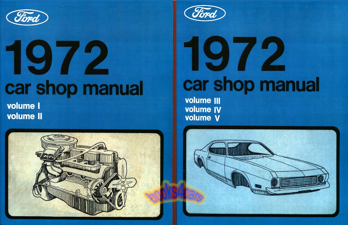 view cover of 1972 5 vol. Shop service repair manual 5 volume set for all Cars incl Continental Mustang Town Car Torino Galaxie Cougar Ranchero Pinto Maverick Comet Montego and more... by Ford Lincoln Mercury