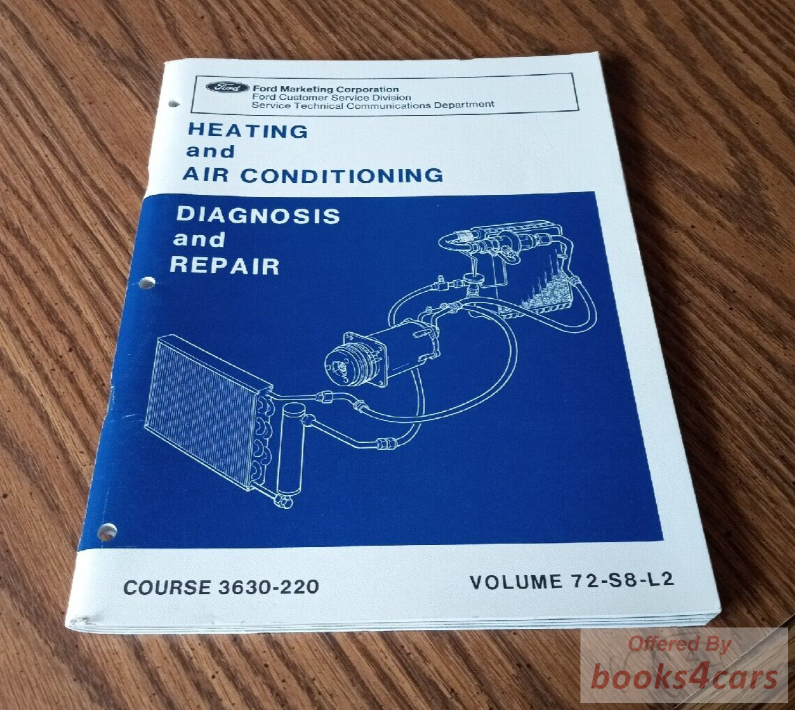 view cover of 1972 Heating AC Training manual, for diagnosis & repair of all Ford systems