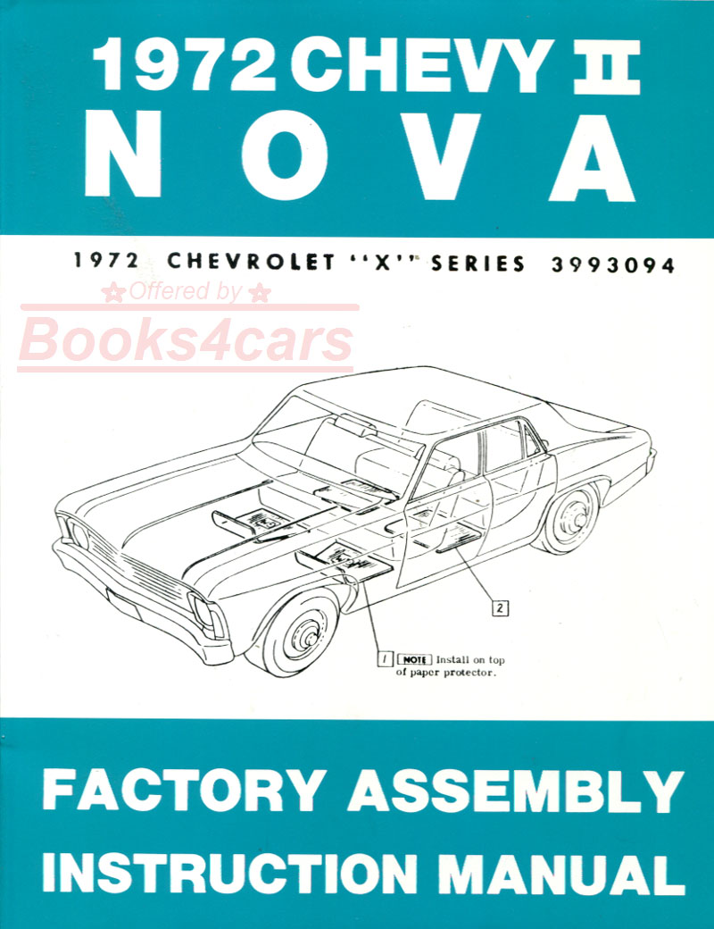 view cover of 1972 Nova Assembly Manual by Chevrolet