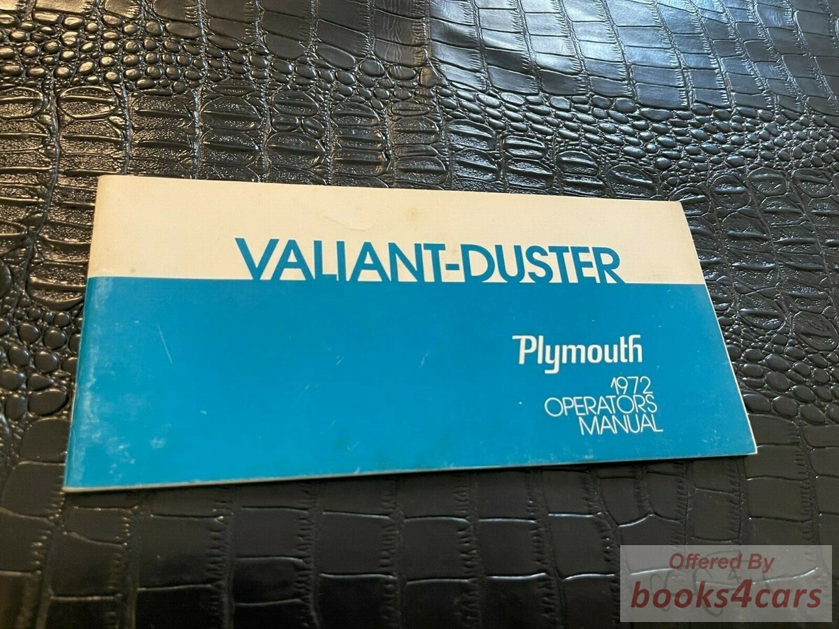 view cover of 1972 Valiant Duster Owners manual by Plymouth