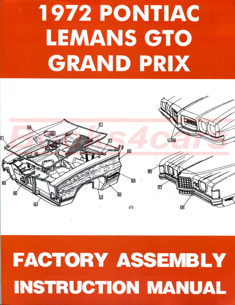 view cover of 1972 LeMans GTO Grand Prix Assembly manual by Pontiac 200+ pages