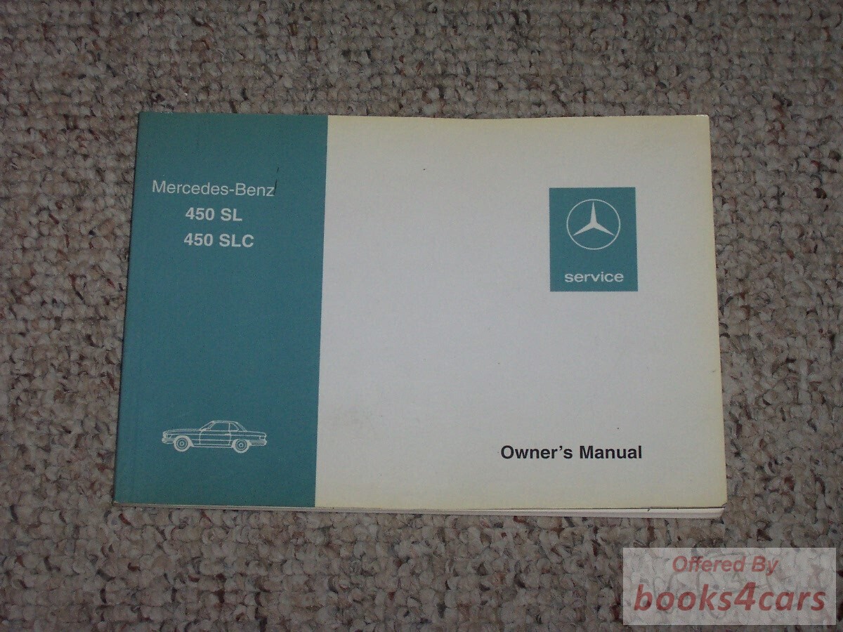 view cover of 1972 350 450SL owner's manual by Mercedes for 450 & 350SL