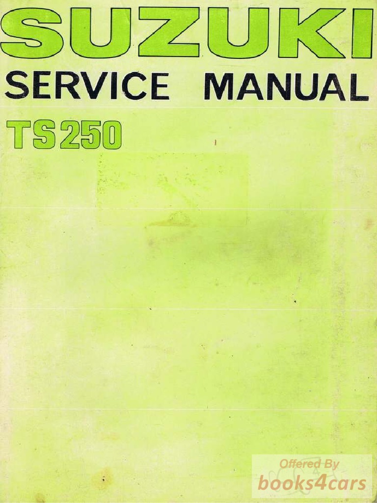 view cover of 1972 TS 500 Suzuki Shop Manual
