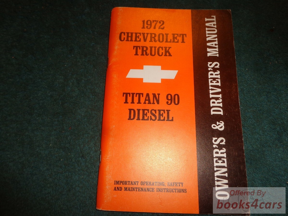 view cover of 1972 Titan 90 Diesel Owners Manual by Chevrolet Truck