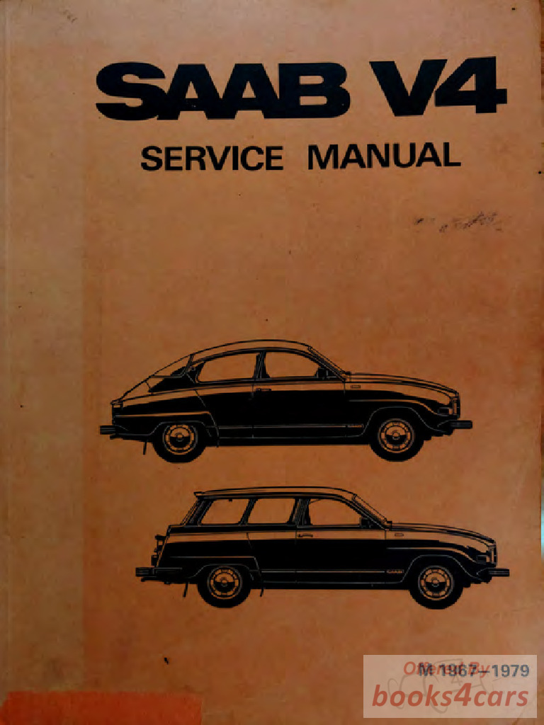 view cover of 1967-1979 V4 Shop Service Repair Manual by Saab V4 95 96 Monte Carlo also applicable to Sonett