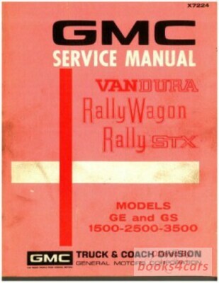view cover of 1972 Van Vandura Shop Service Repair Manual for all vans & Rally Wagon 1500 2500 3500 G van by GMC