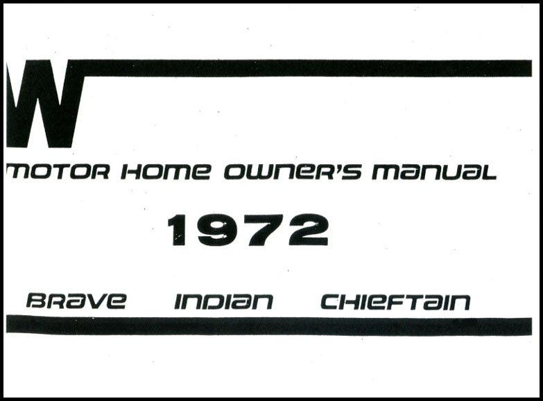 view cover of 1972 Winnebago owners manual Brave Indian and Chieftain