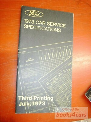 view cover of 1973 Car service specifications by Ford, Lincoln, & Mercury