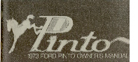 view cover of 1973 Pinto Owners Manual by Ford