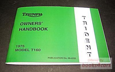 view cover of Owners Manual Handbook for Triumph T160 E-S 1975