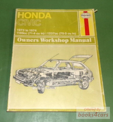 view cover of 1973-1974 Civic (1169 & 1237) Haynes repair manual, hardbound